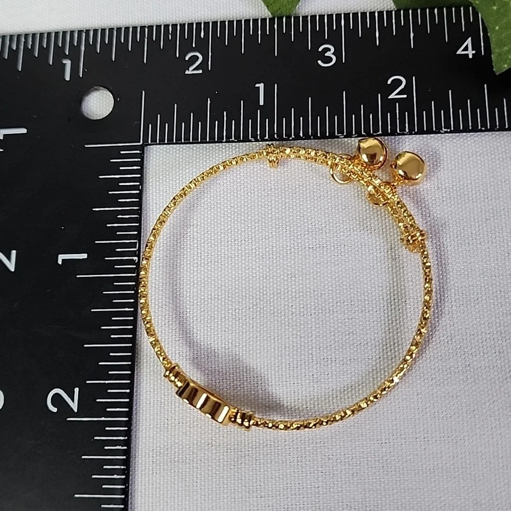 Child's Gold Filled Bangle Bracelet with Pave Heart New